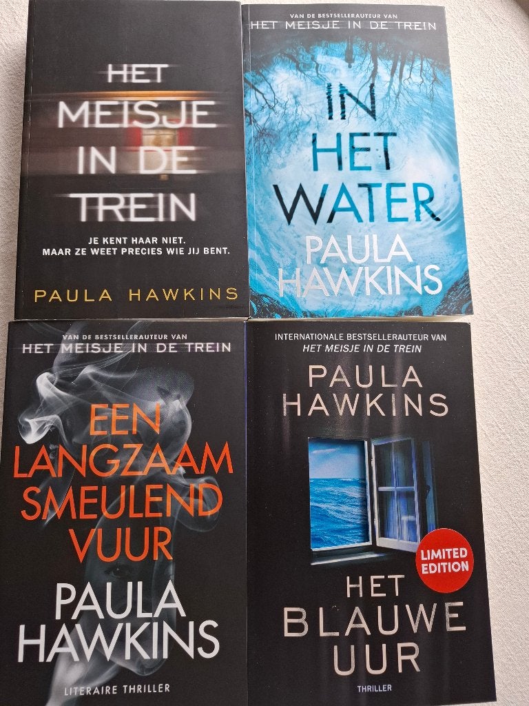 4 thrillers van Paula Hawkins, Boeken, Ophalen of Verzenden, Zo goed als nieuw, Paula Hawkins