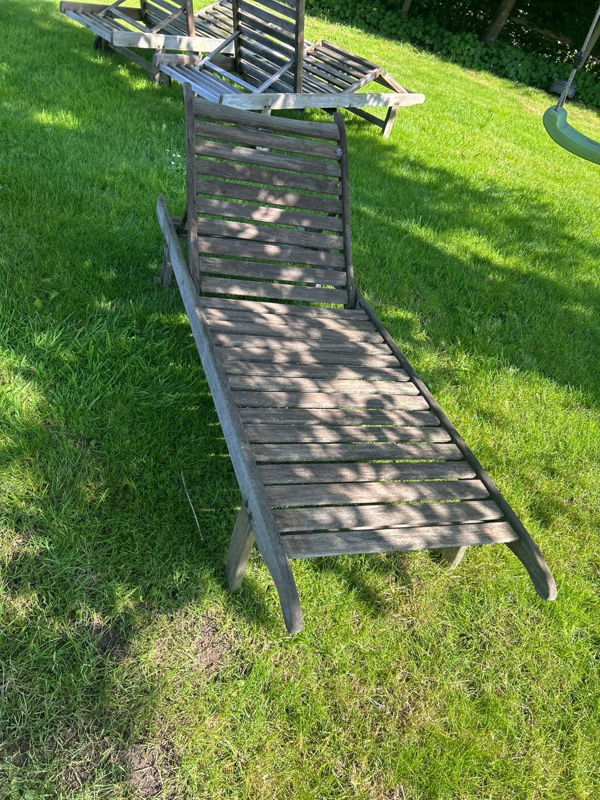 Ligbed teak, Tuin en Terras, Ophalen, Zo goed als nieuw
