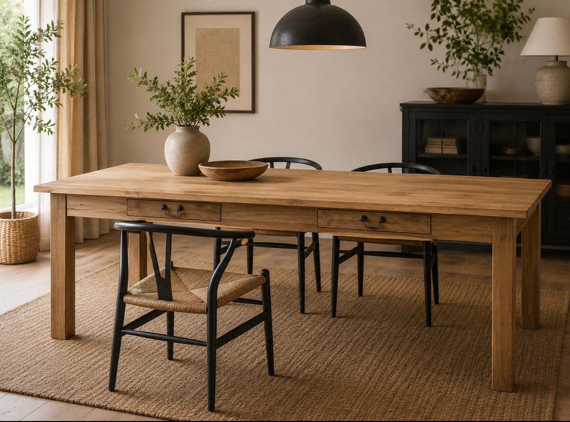 Acacia houten tafel / boerentafel 240x119x75, Huis en Inrichting, Tafels | Eettafels, Ophalen, Zo goed als nieuw
