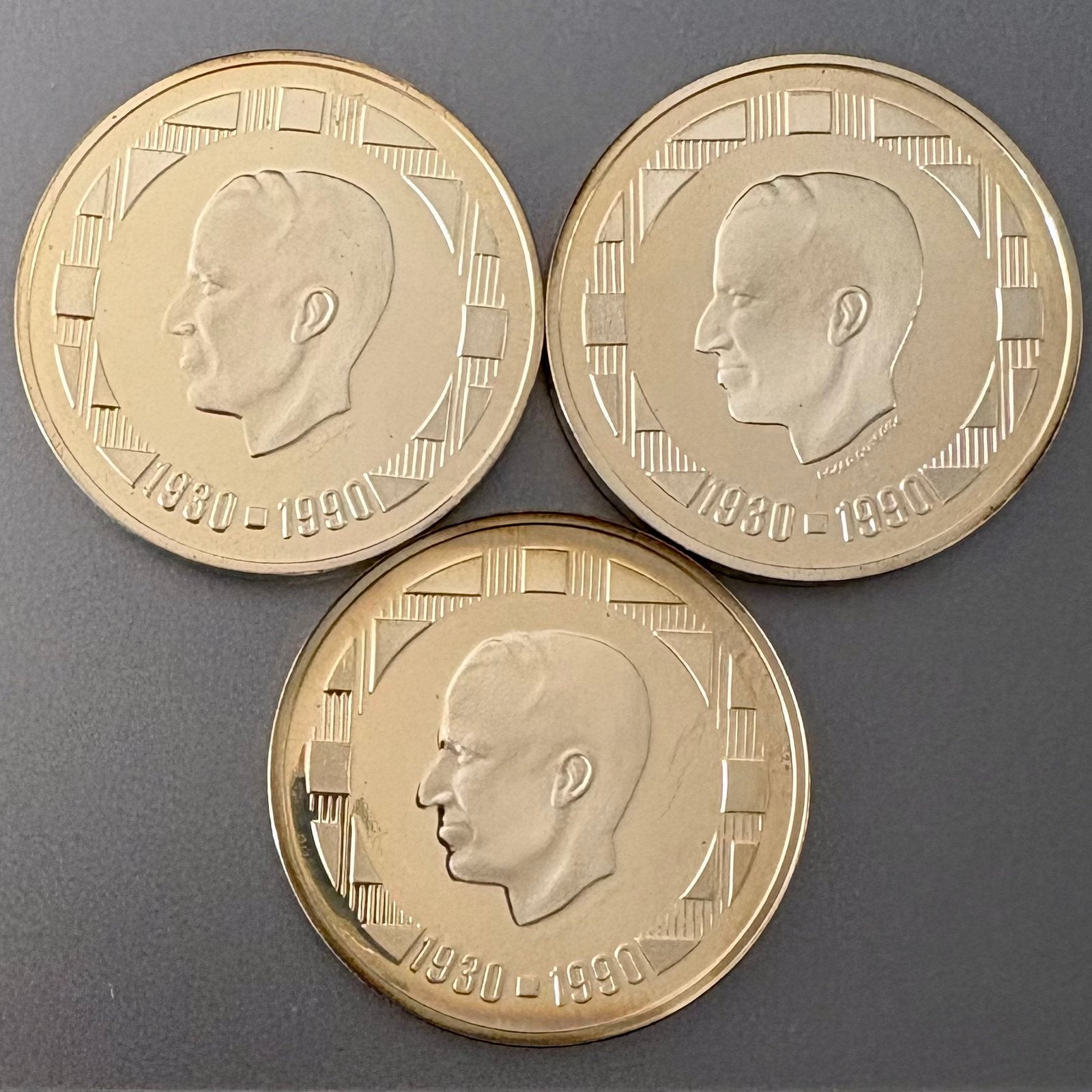 Set de 3 x 500 Francs 1990 en argent QP (Boudewijn), Envoi, Argent, Série, Argent