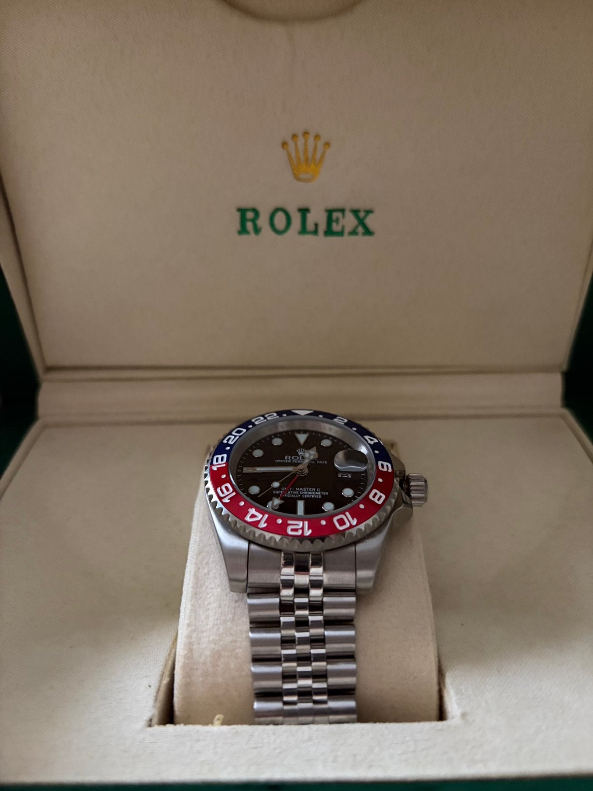 Montre rolex neuve avec boite, Handtassen en Accessoires, Staal, Verzenden, Polshorloge, Zo goed als nieuw