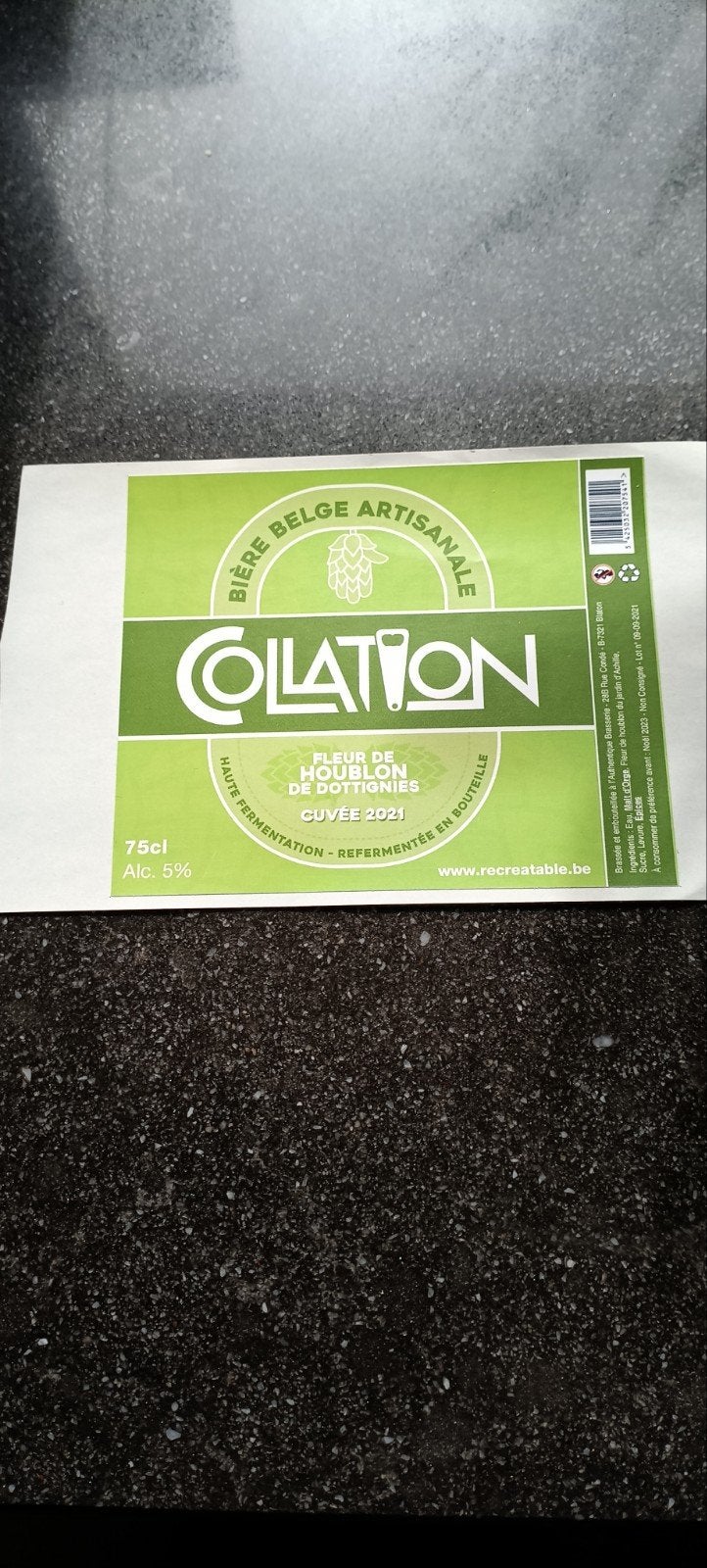 bieretiket collation br. authentique Blaton, Verzamelen, Ophalen of Verzenden