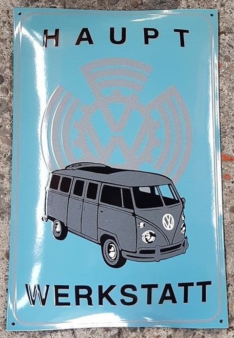 Mooi VW t1 werkstatt emaillen reclame decoratie bord, Verzamelen, Ophalen of Verzenden, Zo goed als nieuw, Reclamebord