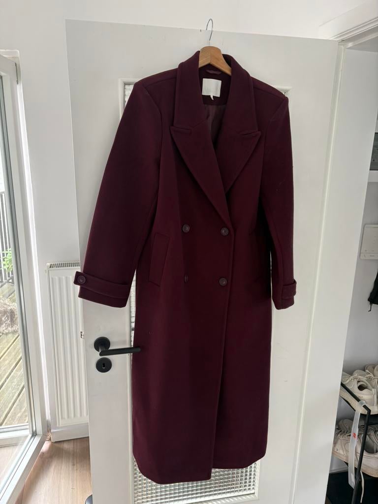 Manteau long NA-KD — bordeaux (taille 36), Enlèvement, Neuf, Taille 36 (S), Autres couleurs