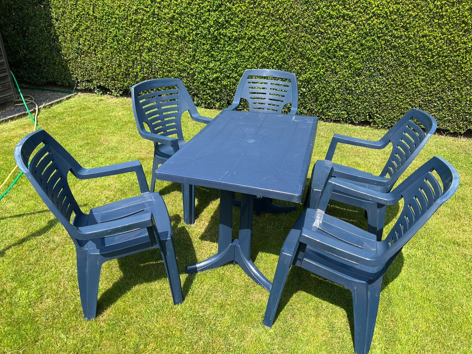 Gebruikt tuinset curver, Ophalen, 5 zitplaatsen, Kunststof, Gebruikt