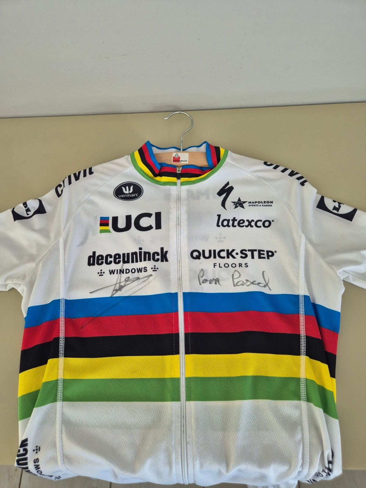 Gesigneerd fietstruitje Alaphilippe. Originele staat., Vélos & Vélomoteurs, Accessoires vélo | Vêtements de cyclisme, Enlèvement