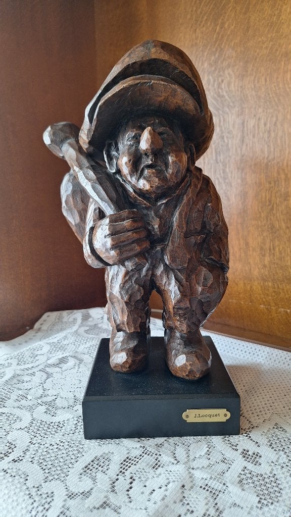 beeld Jozef Locquet, Ophalen, 20 - 50 cm, Beeld, Hout