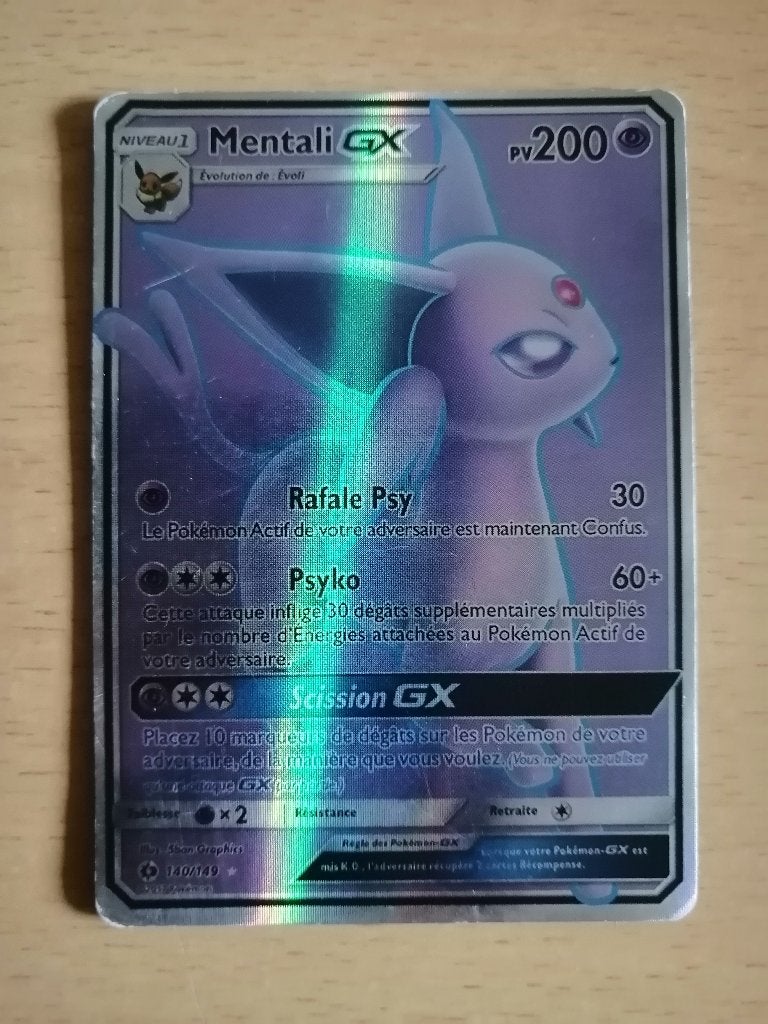 Carte Pokémon Mentali-GX (Espeon-GX 140/149) PV200, Enlèvement ou Envoi