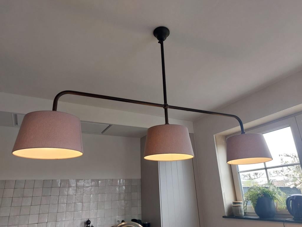 Hanglamp in strak landelijke stijl, Maison & Meubles, Enlèvement, Comme neuf, Métal, Landelijk strak