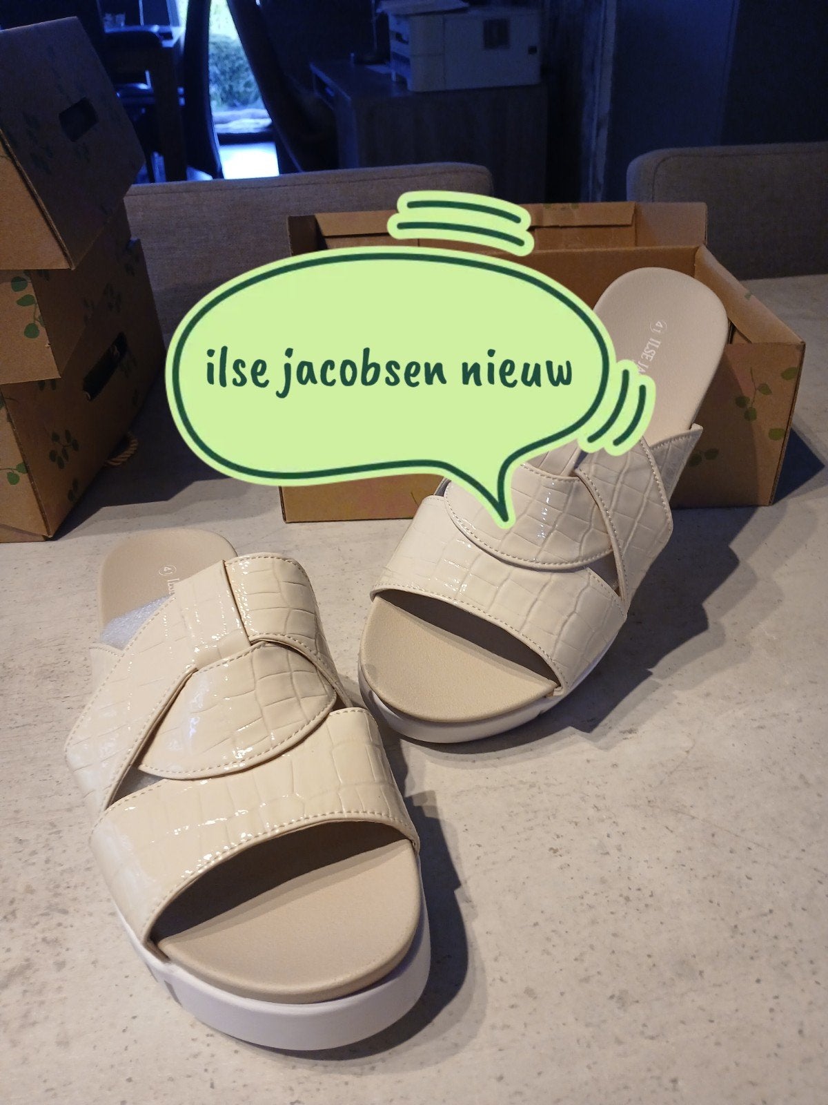 Slippers ilse jacobsen nieuw  40/41, Verzenden, Beige, Nieuw, Sandalen of Muiltjes