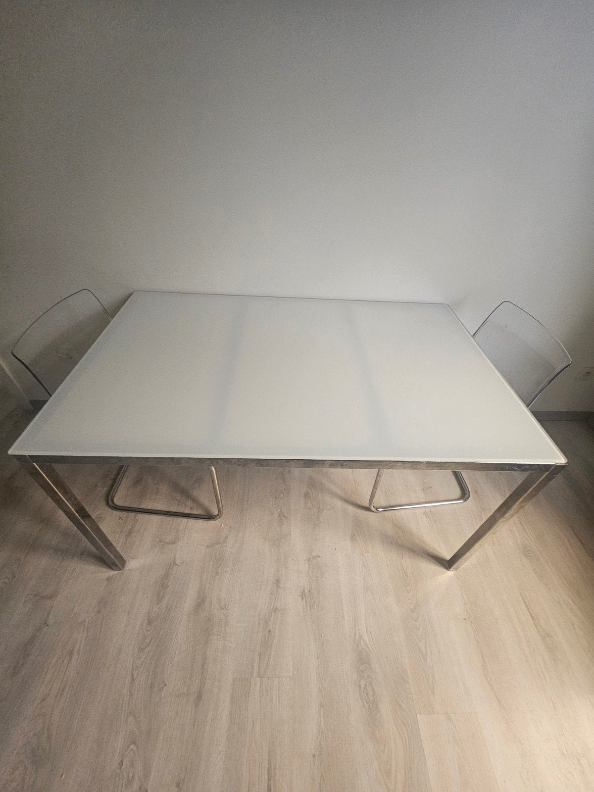 table en verre + 2 chaises, Maison & Meubles, Enlèvement, Verre