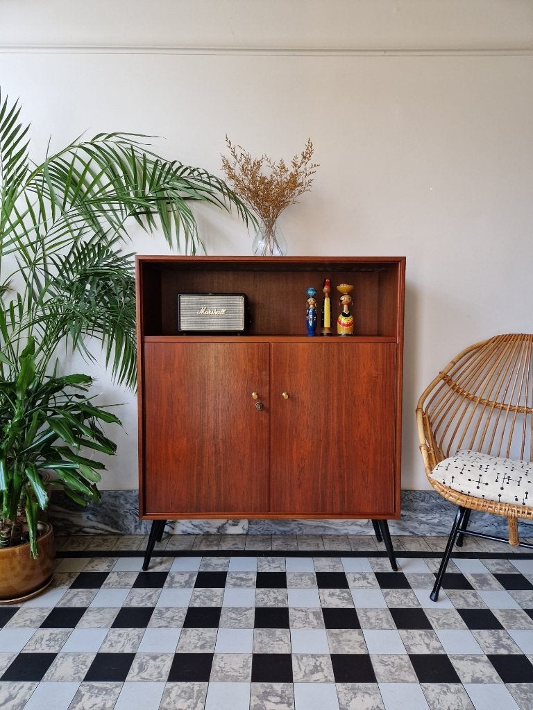 Vintage midcentury kastje | boekenkastje | retro, Enlèvement, Utilisé, Bois, Vintage