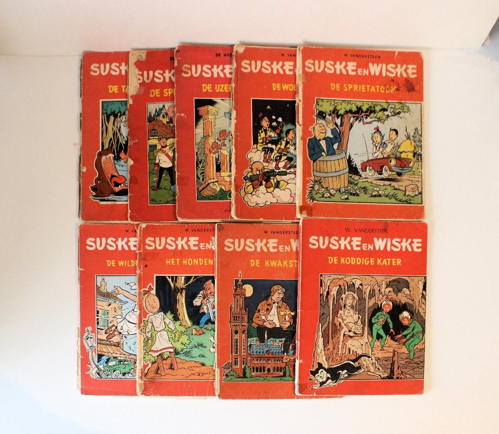 Suske en Wiske 9 heel oude nummers (5 eerste drukken), Boeken, Stripverhalen, Gelezen, Meerdere stripboeken, Ophalen of Verzenden