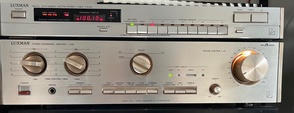 LUXMAN SET L225 en T404L, Audio, Tv en Foto, Stereoketens, Overige merken, Gebruikt, Tuner of Radio, Losse componenten