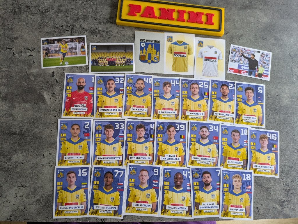 PANINI FOOTBALL 2024/25 WESTERLO KVC  26x STICKERS voetbal, Verzenden, Nieuw