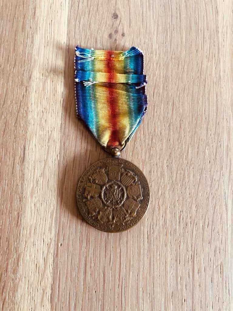 Belgische overwinningsmedaille 1914-1918, Ophalen of Verzenden, Overige soorten, Lintje, Medaille of Wings