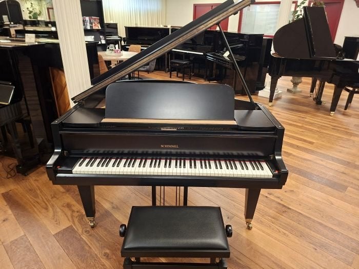 Prachtige gereviseerde Schimmel vleugelpiano in mat zwart, Muziek en Instrumenten, Ophalen of Verzenden, Zo goed als nieuw, Zwart