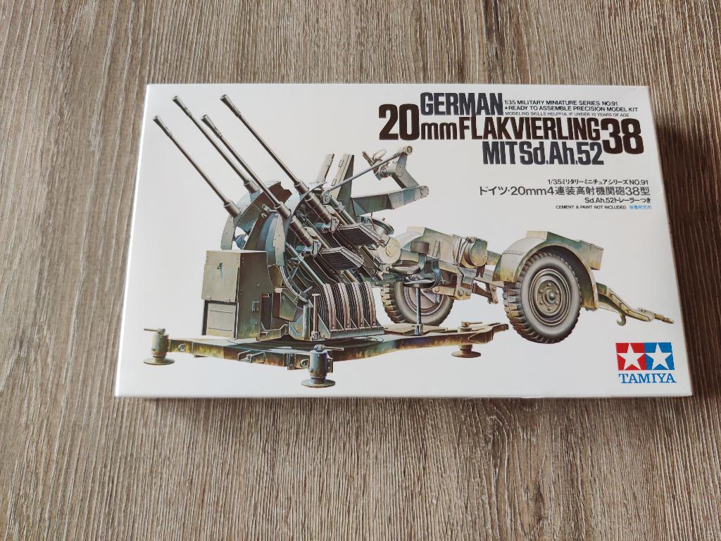 Tamiya – 20mm Flakvierling 38 mit Sd.Ah.52 – 1/35 – 35091, Hobby & Loisirs créatifs, Modélisme | Autre, Enlèvement ou Envoi, Neuf
