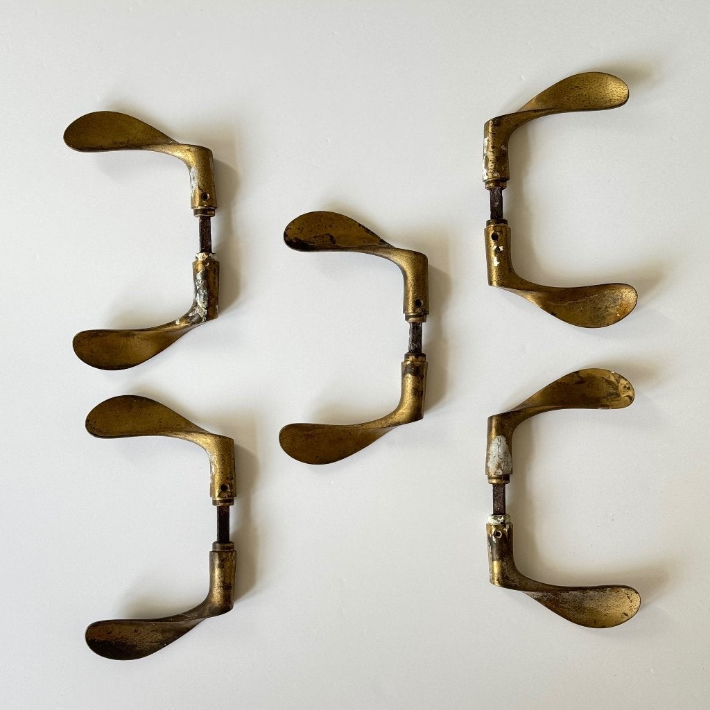 Arne Jacobsen deurgrepen, Antiek en Kunst, Ophalen, Goud, Set, Metaal