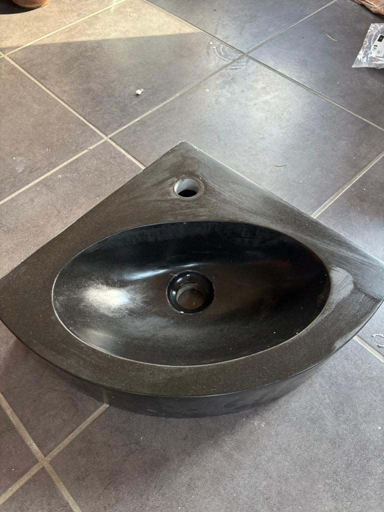 Lavabo blauwe steen, Ophalen, Zo goed als nieuw, Steen, Wastafel