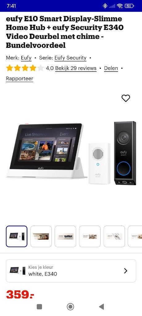 Deurbel Eufy, Ophalen, Compatibel met smartphone, Nieuw, Draadloos