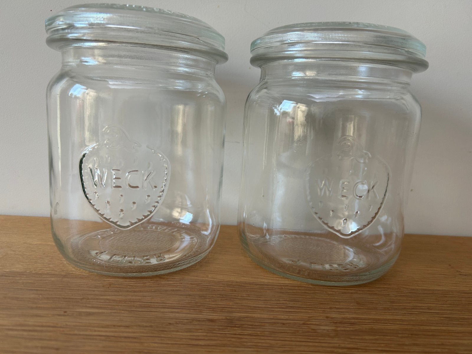 2 vintage weckpotten met glazen deksel - Massivrand 95, Huis en Inrichting, Keuken | Potten en Pannen, Ophalen of Verzenden, Zo goed als nieuw