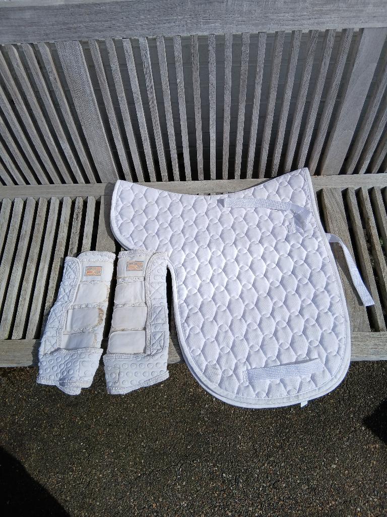 Wit zadeldekje full dressuur, Full (L), Tapis de dressage, Blanc, Enlèvement