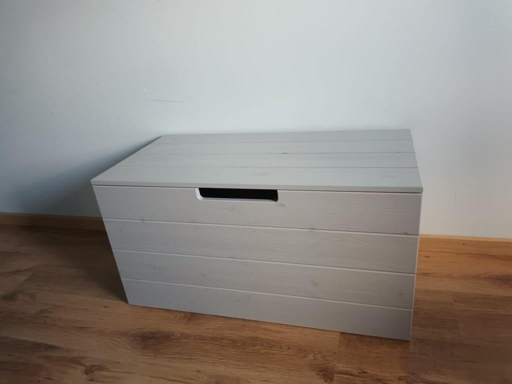 Coffret de rangement en pin gris, Maison & Meubles, Moins de 50 cm, 50 à 100 cm, Comme neuf, Enlèvement