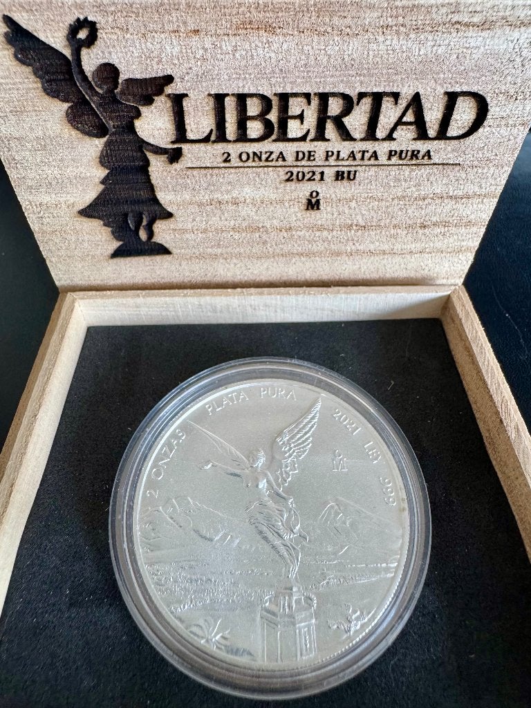 2 oz Libertad 2021 zilver munten, Ophalen of Verzenden, Zilver