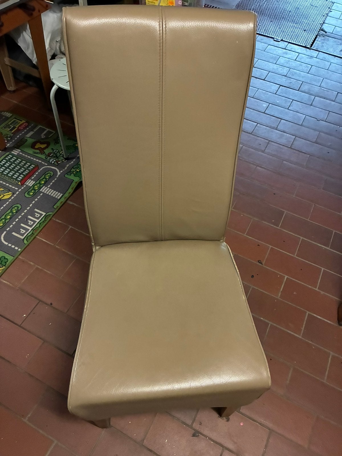4 stoelen eetkamer (leer), Ophalen, Gebruikt, Overige kleuren, Leer