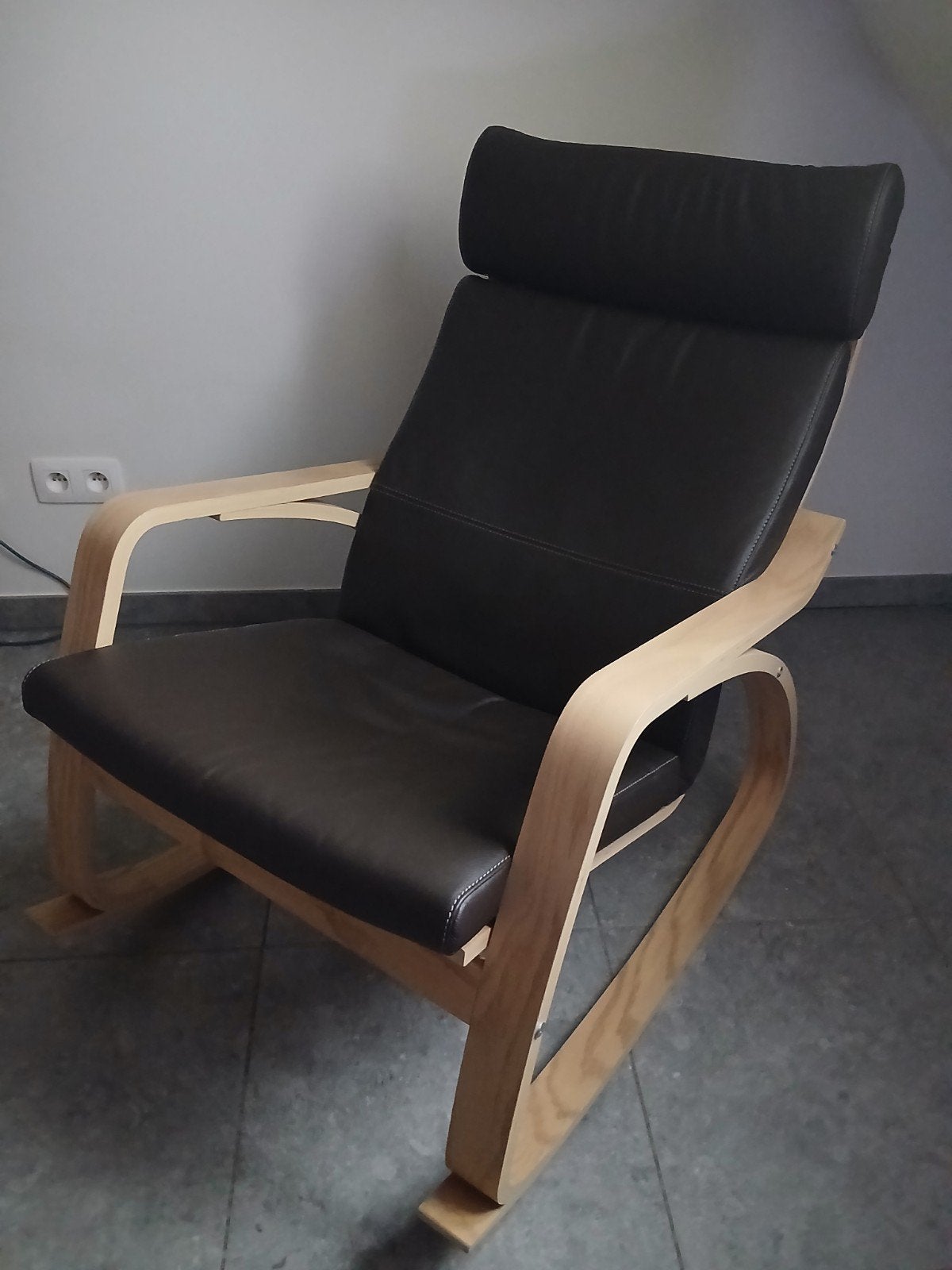 Poang schommelstoel leder (nieuw), Enlèvement, Comme neuf