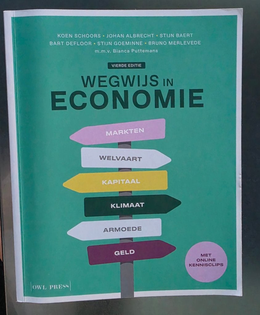 wegwijs in economie 4e editie, Boeken, Studieboeken en Cursussen, Ophalen, Hoger Onderwijs, Zo goed als nieuw, Bruno Merlevede; Bart Defloor; Koen Schoors; Stijn Goeminne; ...