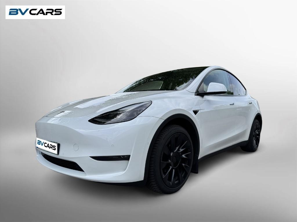 Tesla Model Y Long Range Dual Motor 20" Allseason/MudFlaps, Auto's, Tesla, Zwart, Wit, Leder, 5 zetels