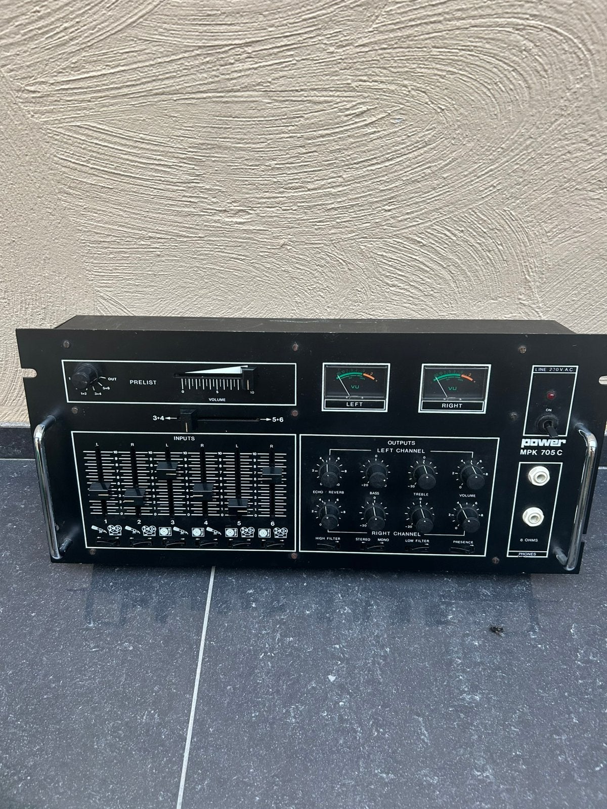 Vintage PA mixer power mpk 705c, Ophalen, Zo goed als nieuw