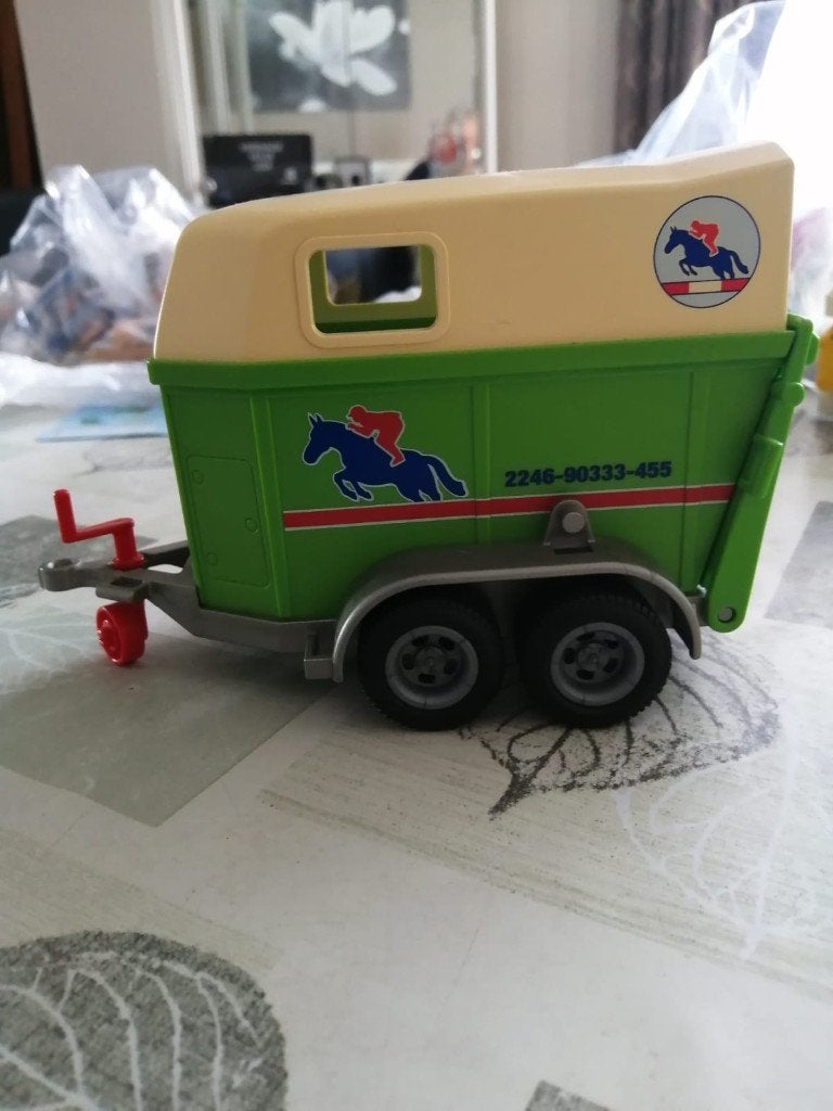 playmobil paarden trailer, Ophalen of Verzenden, Zo goed als nieuw, Complete set, Voertuig