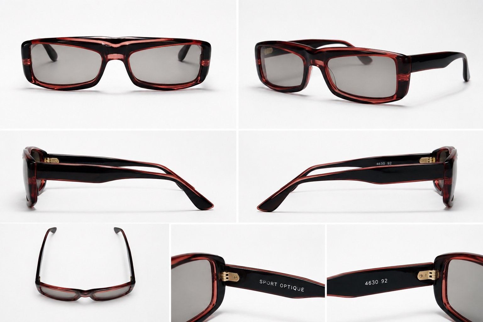 Lunettes rétro Sport Optique 4630 92 rouge/noir, Rouge, Autres marques, Enlèvement ou Envoi, Comme neuf