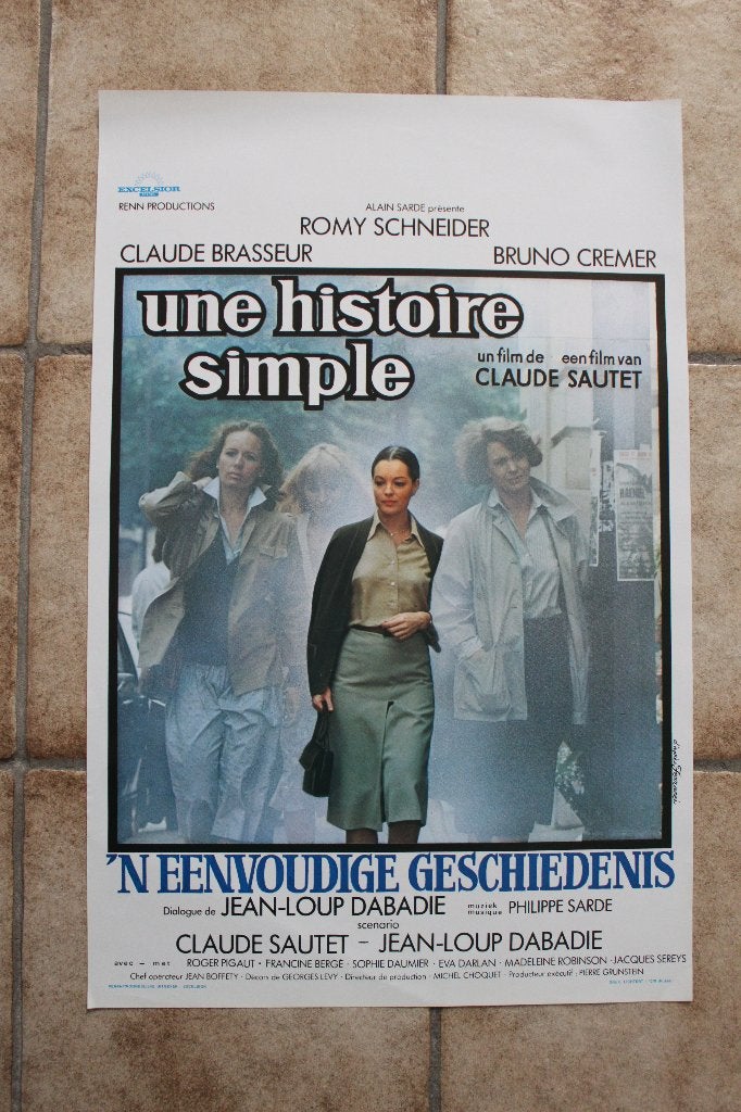 filmaffiche Romy Schneider une histoire simple filmposter, Collections, Enlèvement ou Envoi, Rectangulaire vertical, A1 jusqu'à A3
