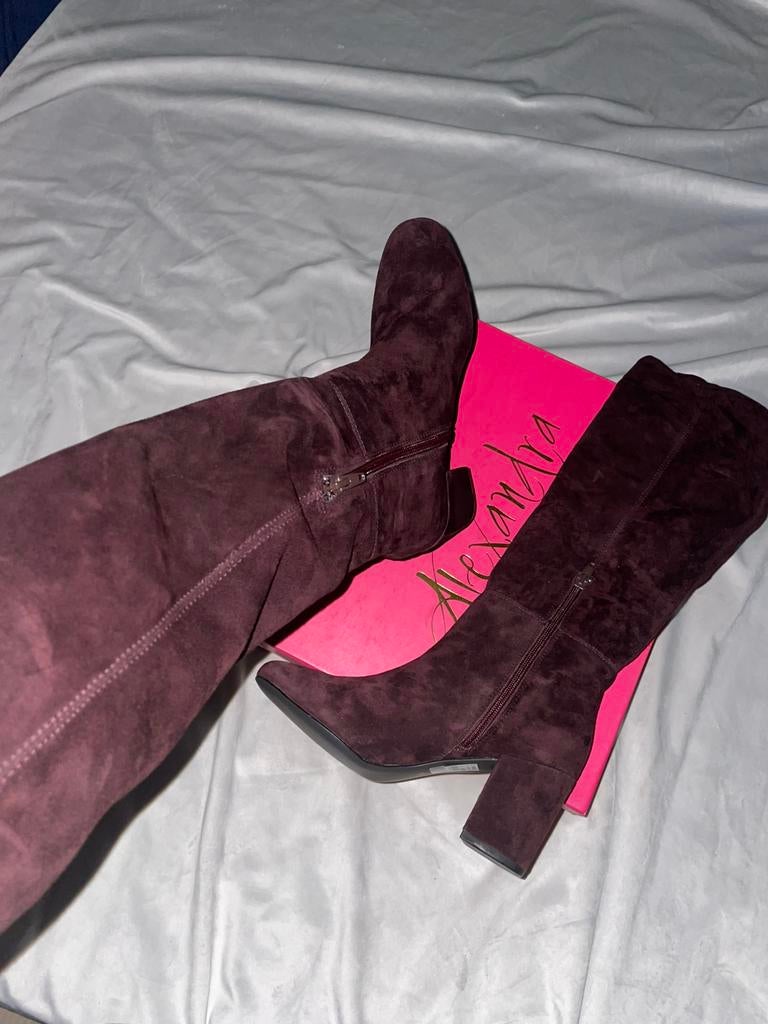 Alexandra Cognac Suède Veterlaarsjes - Maat 37 - Nieuw, Kleding | Dames, Ophalen of Verzenden, Nieuw, Hoge laarzen
