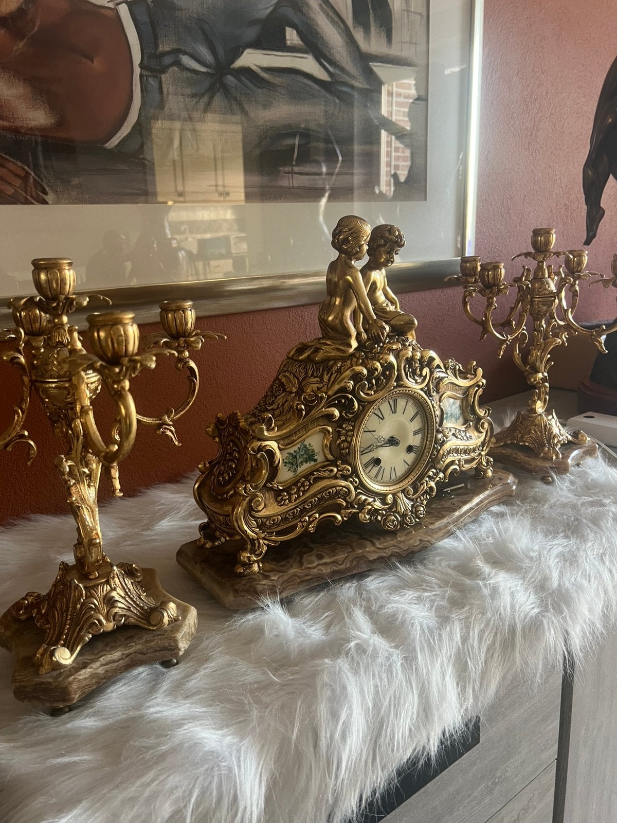 Prachtige antieke Franse  schoorsteenmantelklok, Antiek en Kunst, Ophalen