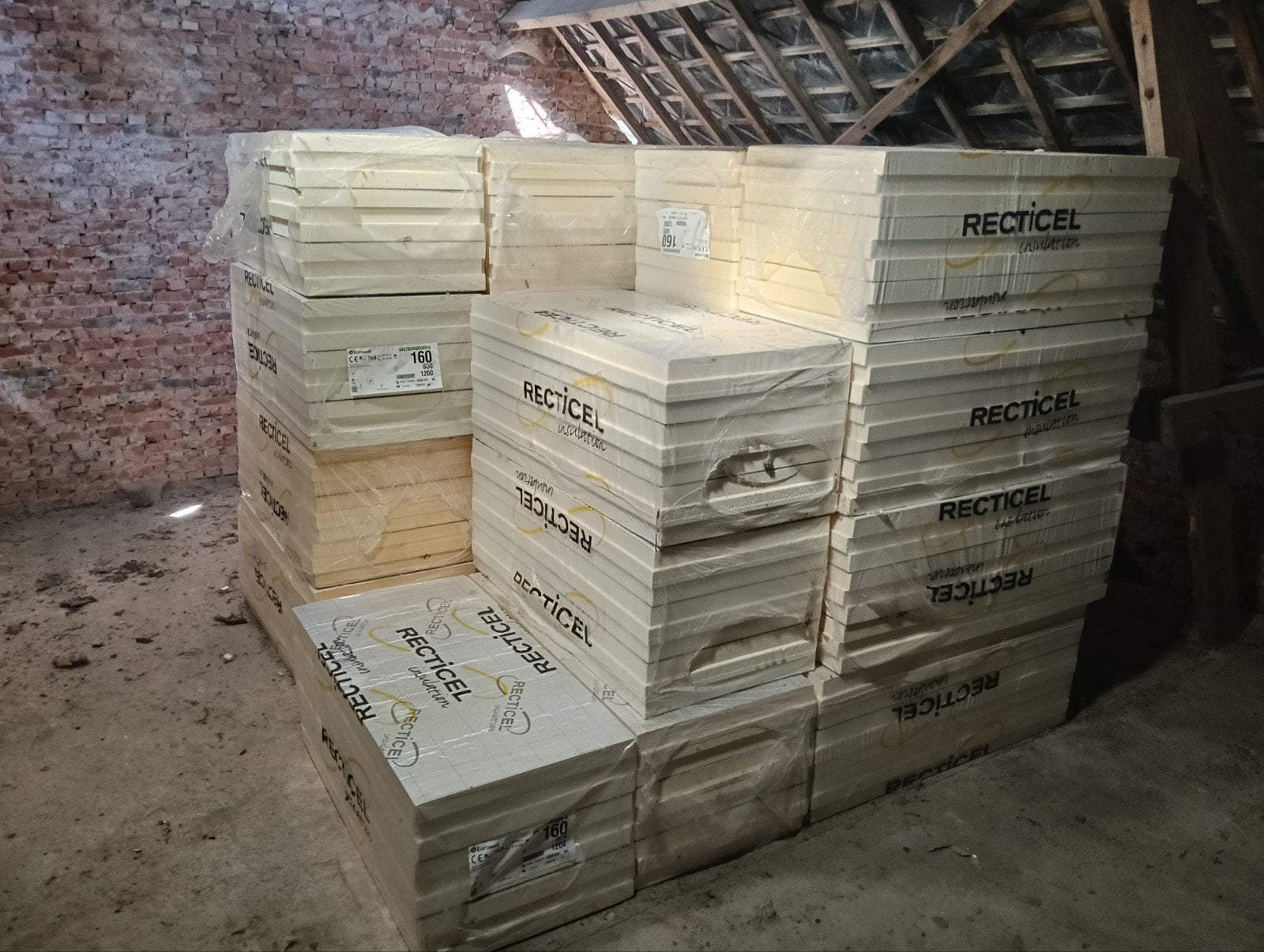 Eurowall  isolatie 16cm dik 1,2x0,6 28pakken 60,5m2, Ophalen