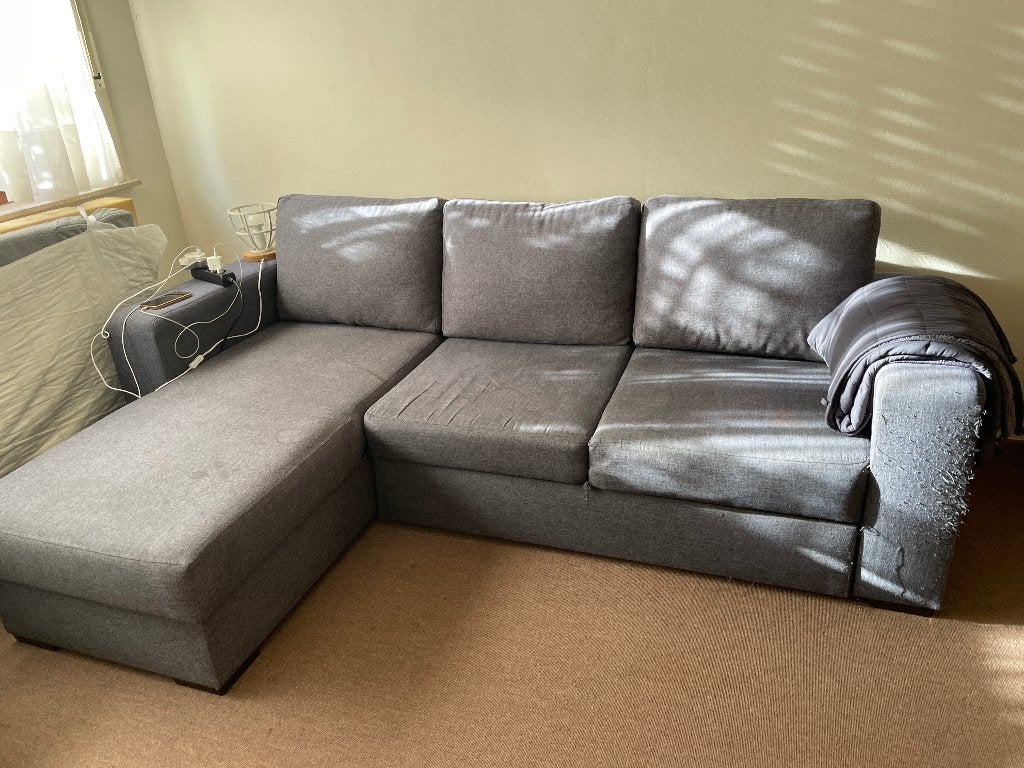 Canapé lit, Gris, 140 cm, Enlèvement, Utilisé