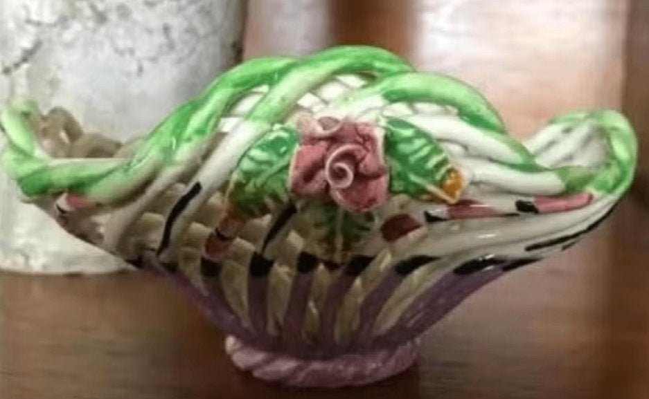 Vintage Spaans porseleinen mandje, Antiek en Kunst, Ophalen of Verzenden