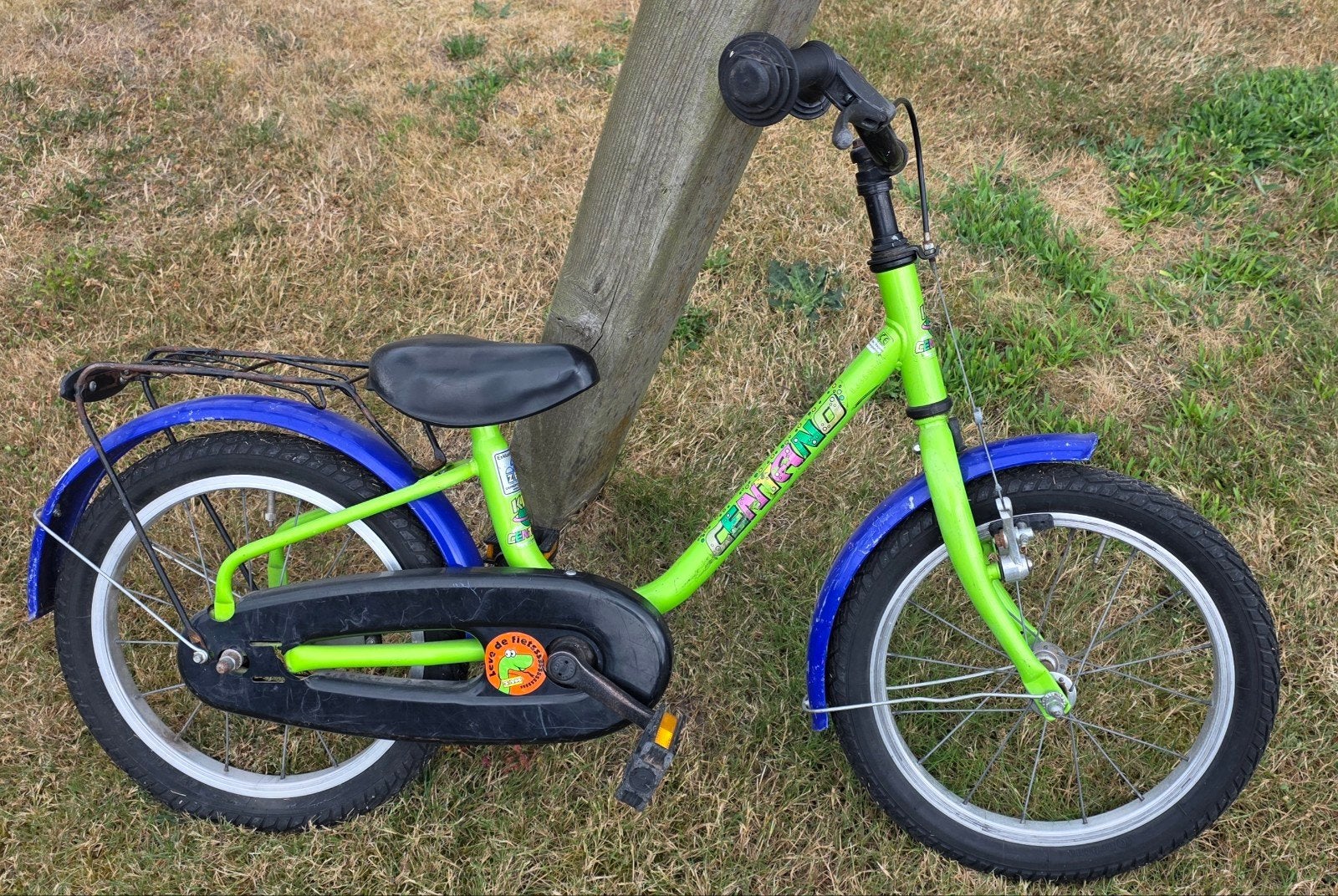 jongensfiets 16 inch groen met blauw, Fietsen en Brommers, Ophalen, Terugtraprem, Kid Centano, 16 tot 20 inch