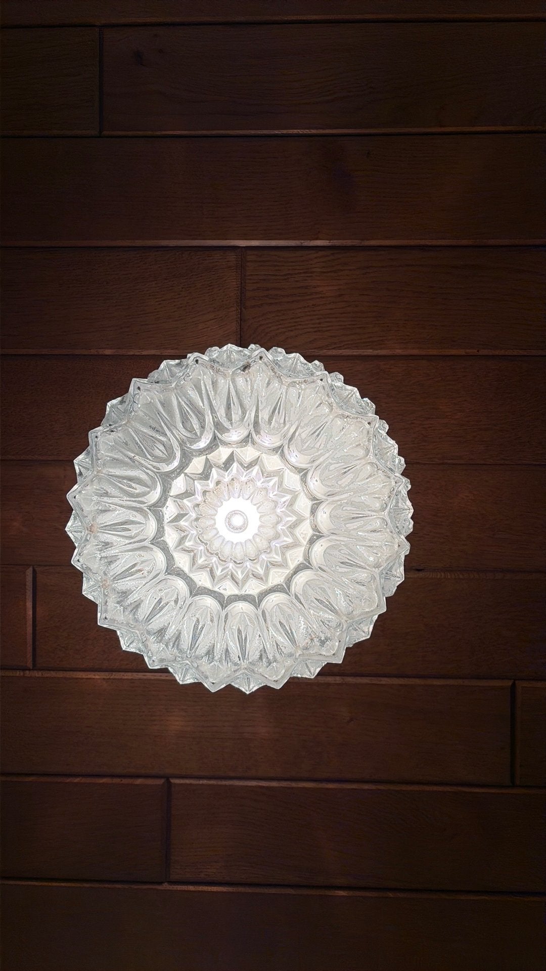Vintage plafonniaire 26 cm diameter, Ophalen of Verzenden, Zo goed als nieuw, Glas