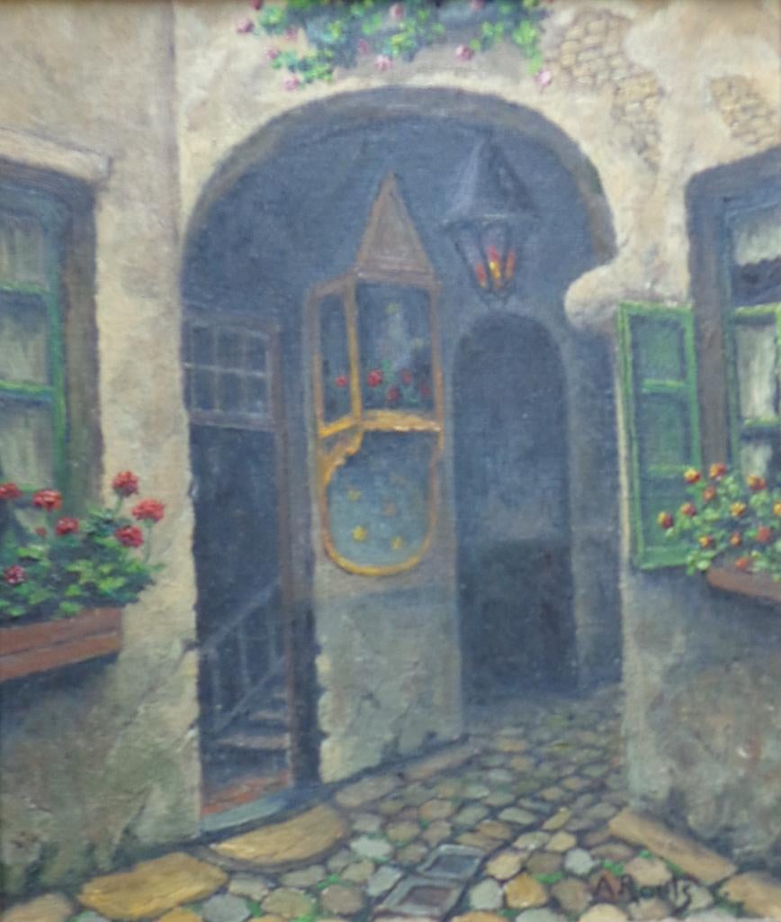 A. ROELS / VLAEYKENSGANG ANTWERPEN / OLIEVERF 41x36cm KADER, Antiek en Kunst, Ophalen of Verzenden