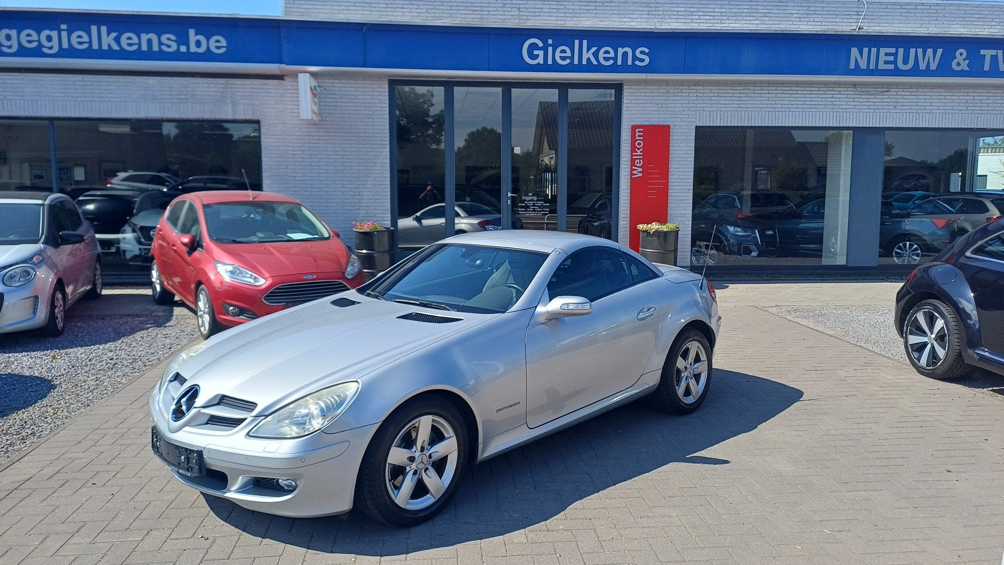 Mercedes-Benz SLK SLK200 Kompressor AUTOMAAT*100000km.*, Autos, Cuir, Argent ou Gris, Achat, Entreprise