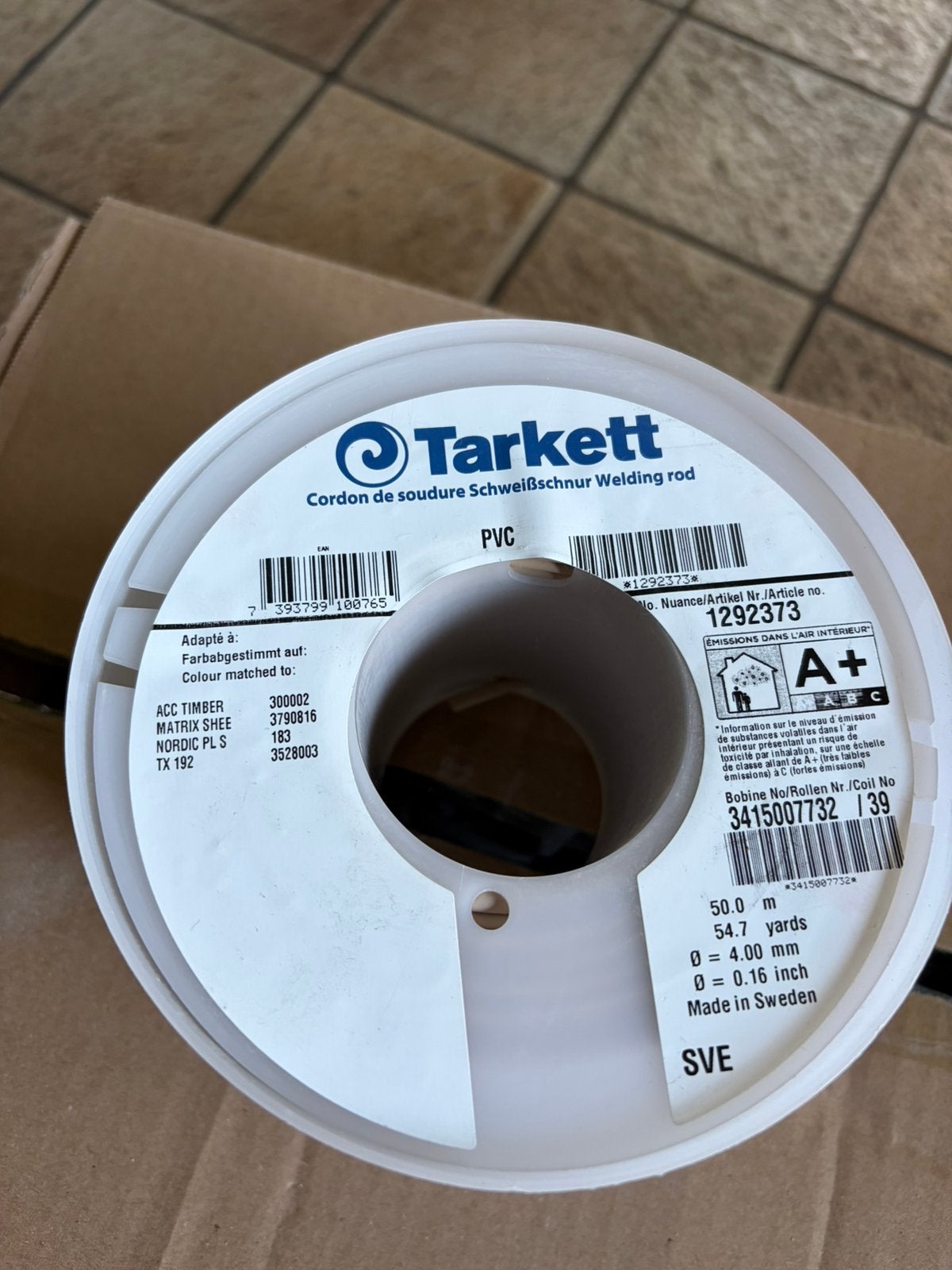 Cordon soudure PVC Tarkett 50m (bleu et brun), Enlèvement, Comme neuf