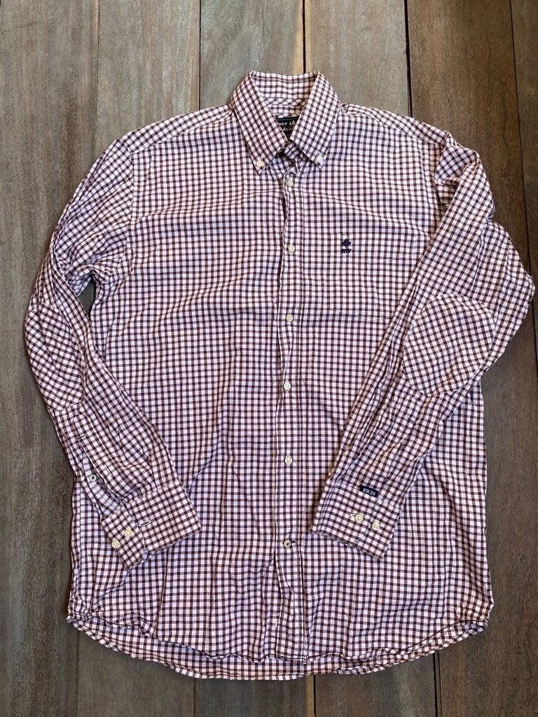 River Woods hemd M Regular fit plaid bordeauxroze ML, Kleding | Heren, Overhemden, Verzenden, Halswijdte 39/40 (M), Roze, River woods