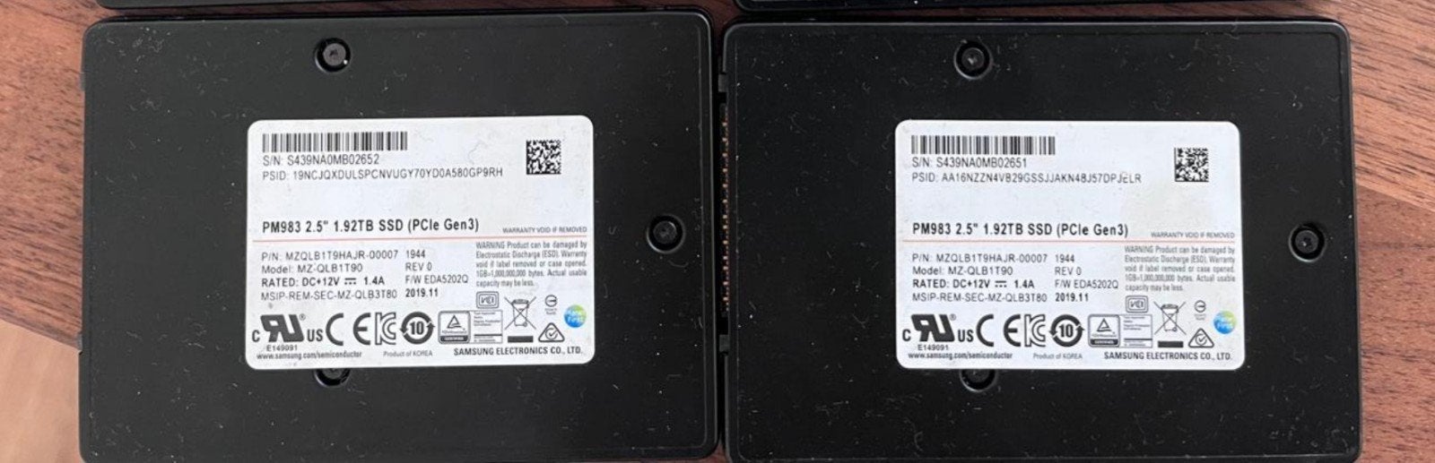 2x Samsung PM983 1.92TB U.2 NVMe Datacenter SSD  100% Health, Computers en Software, Intern, Server, SSD, Ophalen of Verzenden