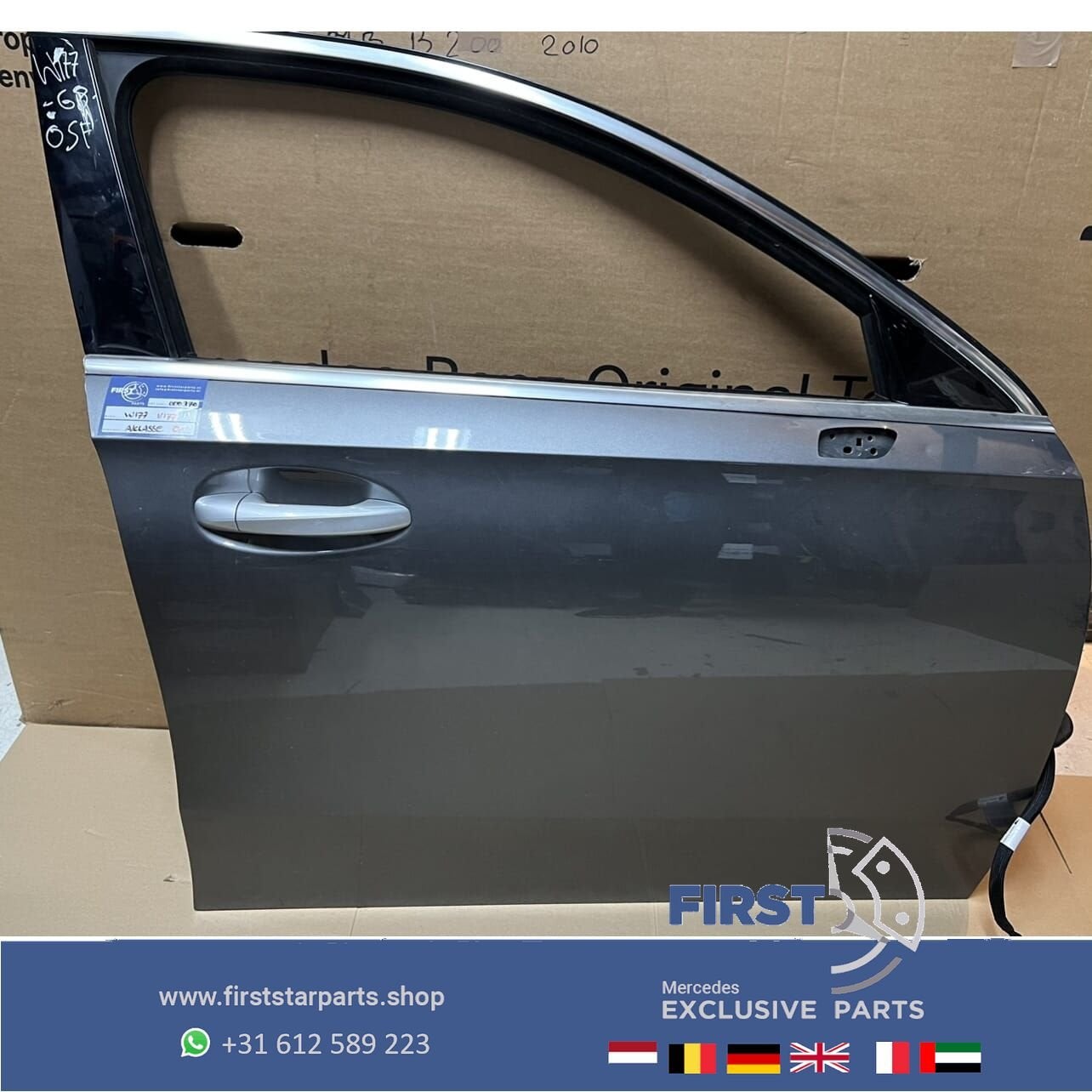 W177 DEUR COMPLEET PORTIER GRIJS RECHTS VOOR Mercedes A Klas, Utilisé, Droite, Porte, -